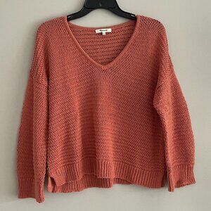 Madewell Crochet-Knit Coral Sweater
